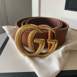 Leather Double G Gucci Belt